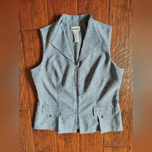 Vintage Y2K Perceptions solid sleeveless zipper blouse Size 18